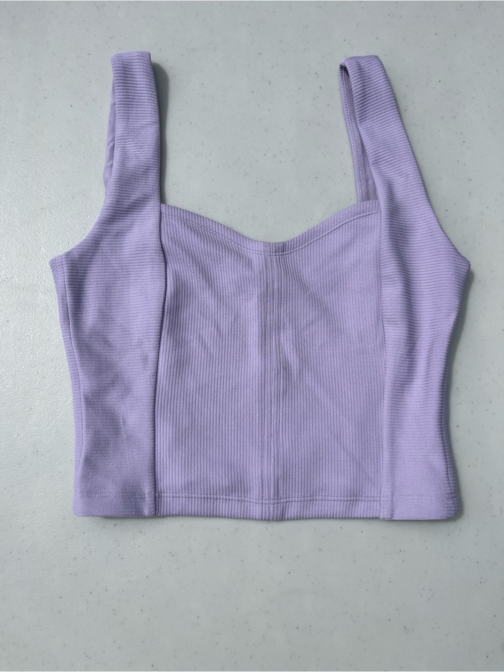 Lululemon Lilac Ribbed Square-Neck Crop Tank Top - Women